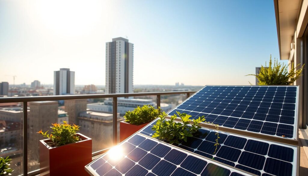 pannelli solari sul balcone
